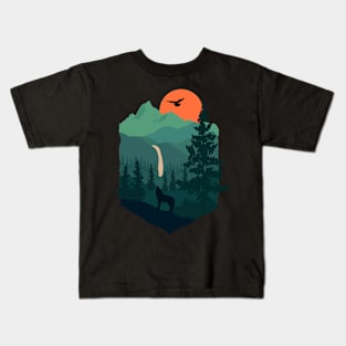 The Wolf of the Forest Kids T-Shirt